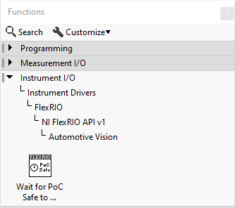 FlexRIO API Automotive Vision Palette