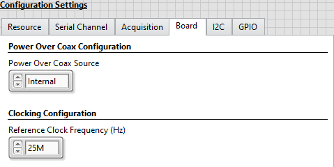 Configuration Settings Board Tab