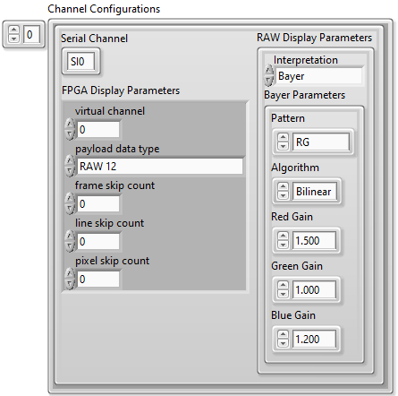 Configuration Settings Serial Channel Tab