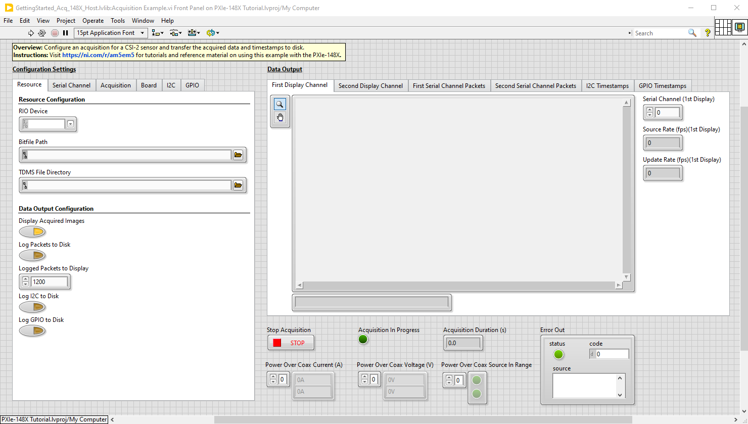 Acquisition GSE Front Panel