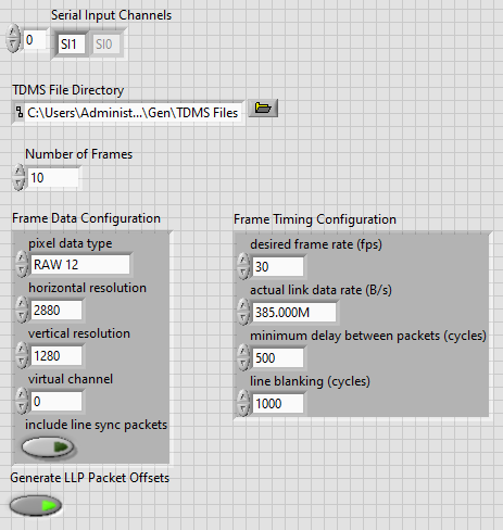 Create TDMS Files Settings for Multiple Images - SI1