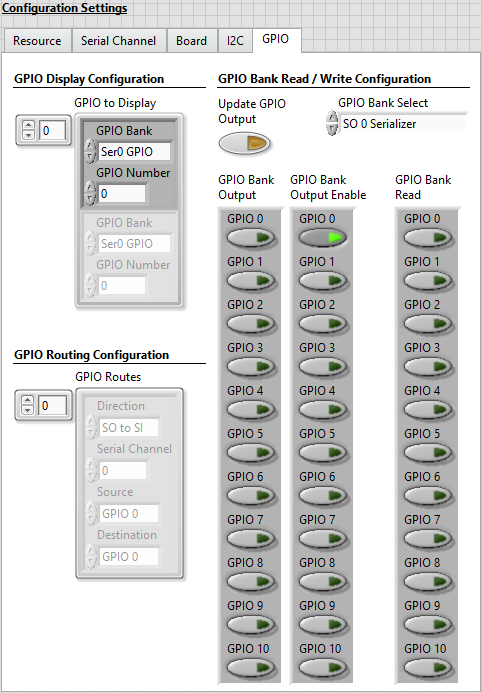 Manually Reading and Writing to GPIO - GPIO Tab Settings