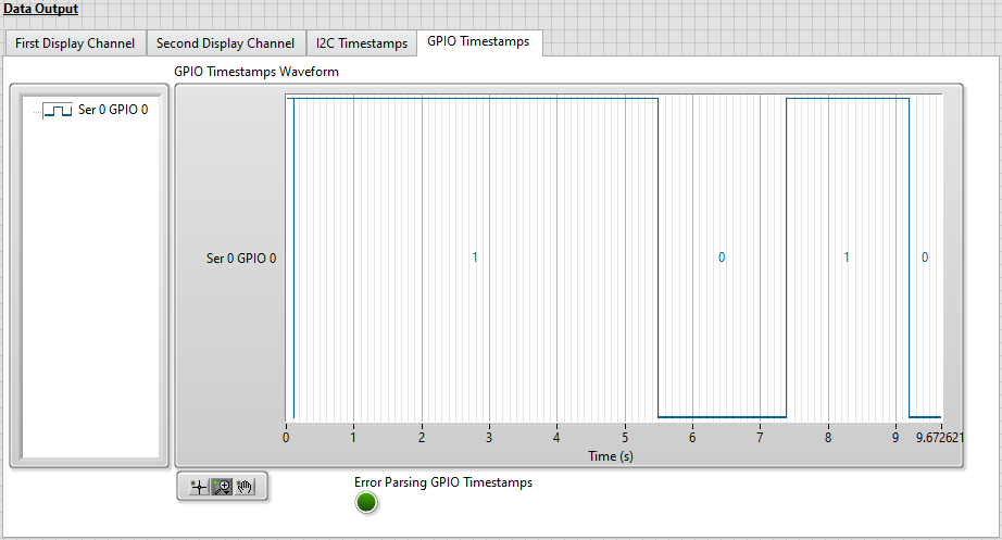 Manually Reading and Writing to GPIO - GPIO Timestamps Tab