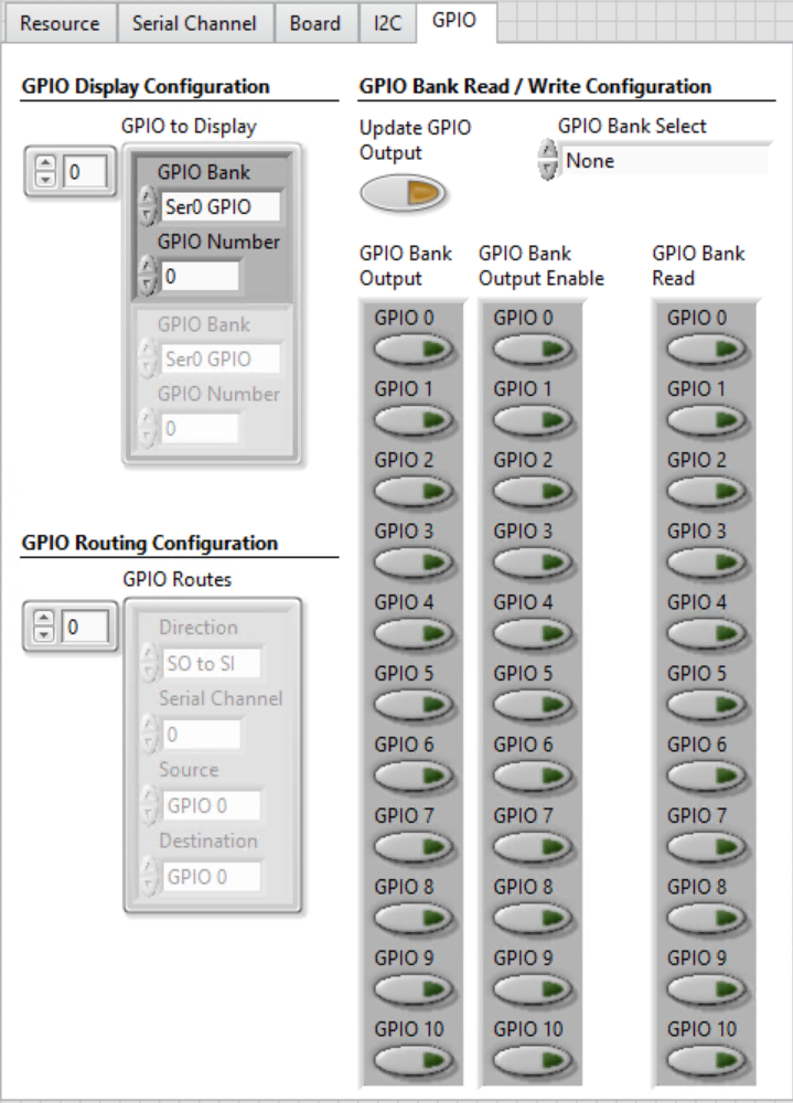 Configuration Settings GPIO Tab with Des0 GPIO0