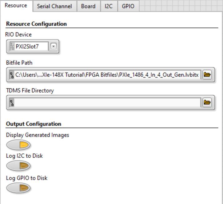 Configuration Settings Resource Tab