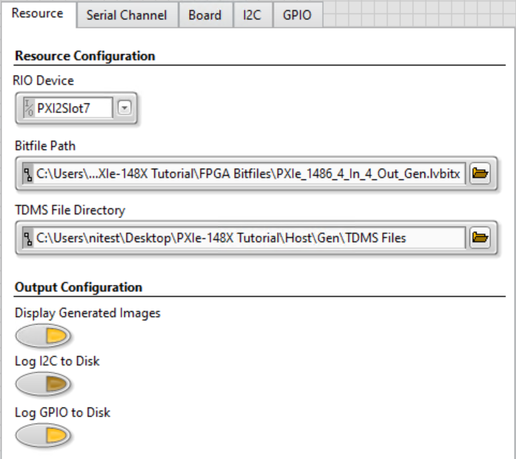 Configuration Settings Resource Tab Log to Disk