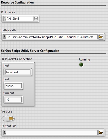 Configuration Settings SerDes Configuration Script Example