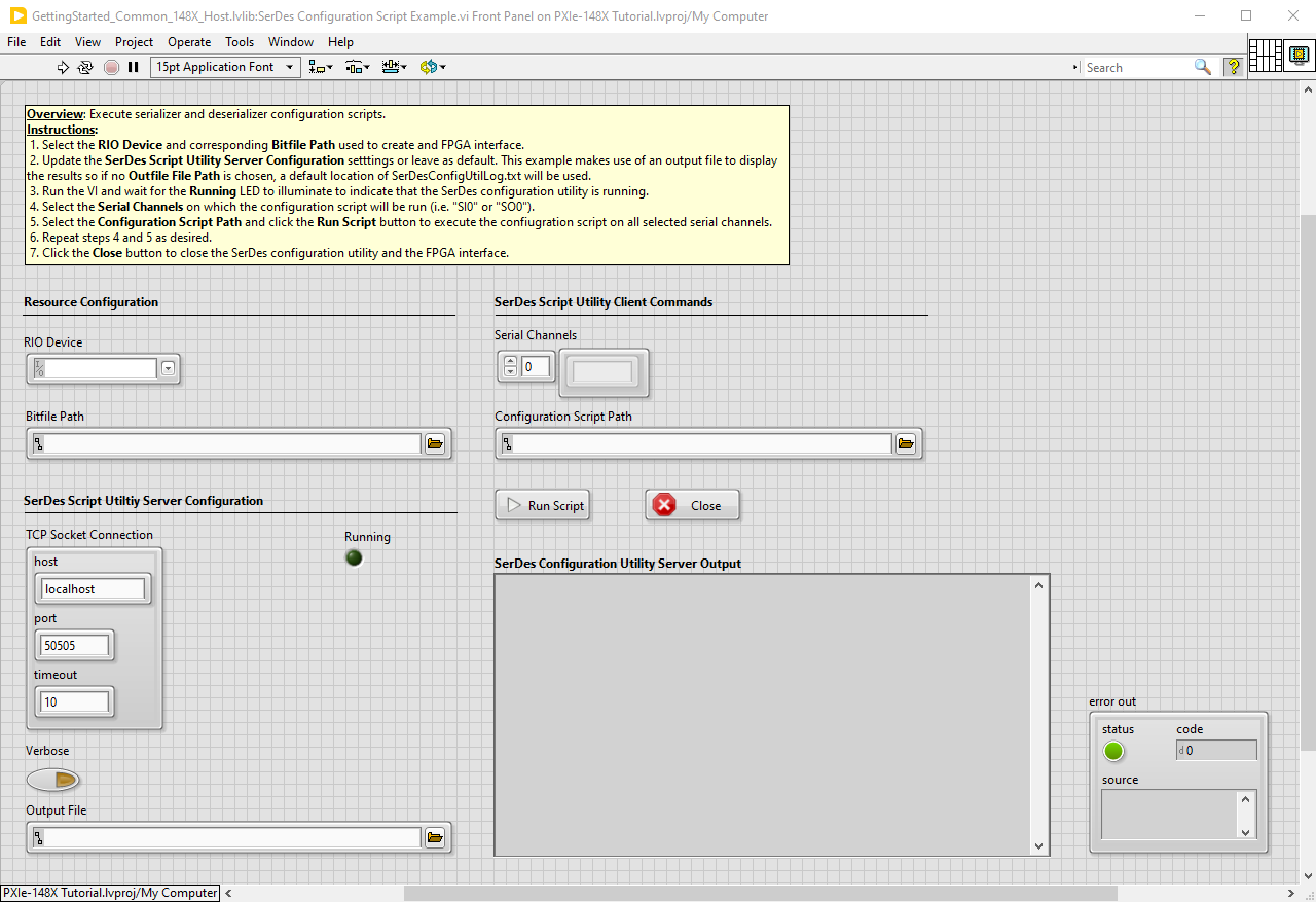 SerDes Configuration Script Example Front Panel