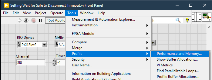 Tool-Profile-Menu