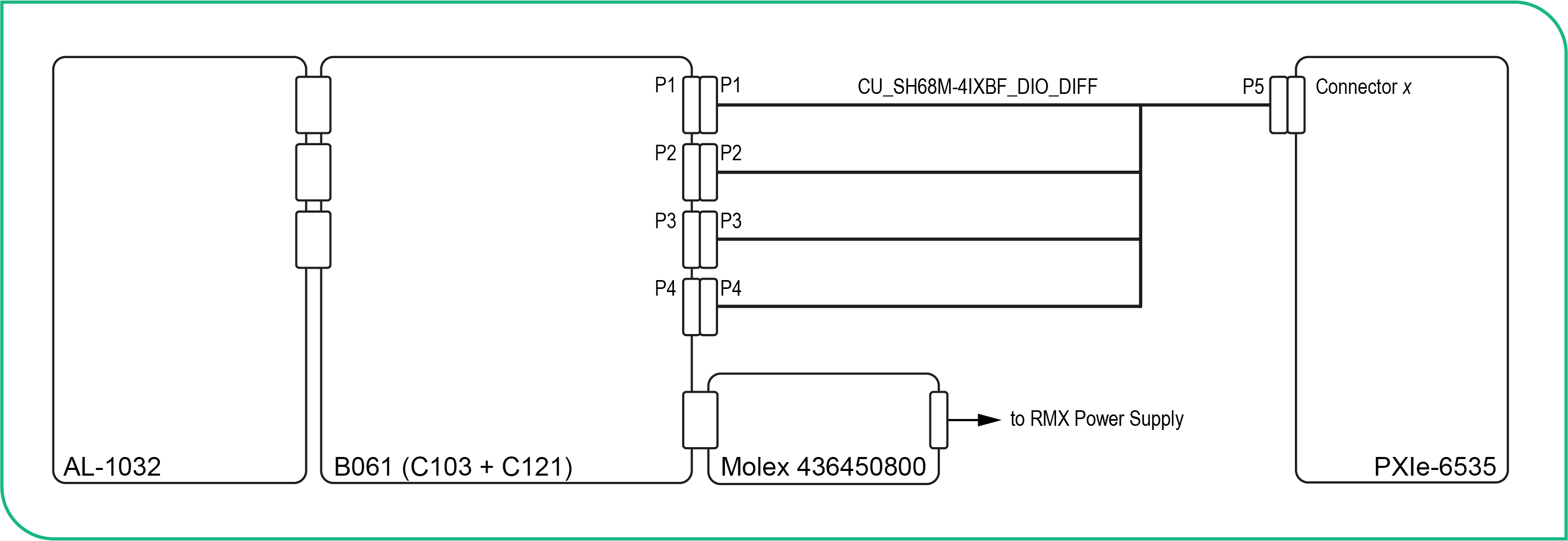 DAQ DIO Low-Current Signal Path Connection Diagram