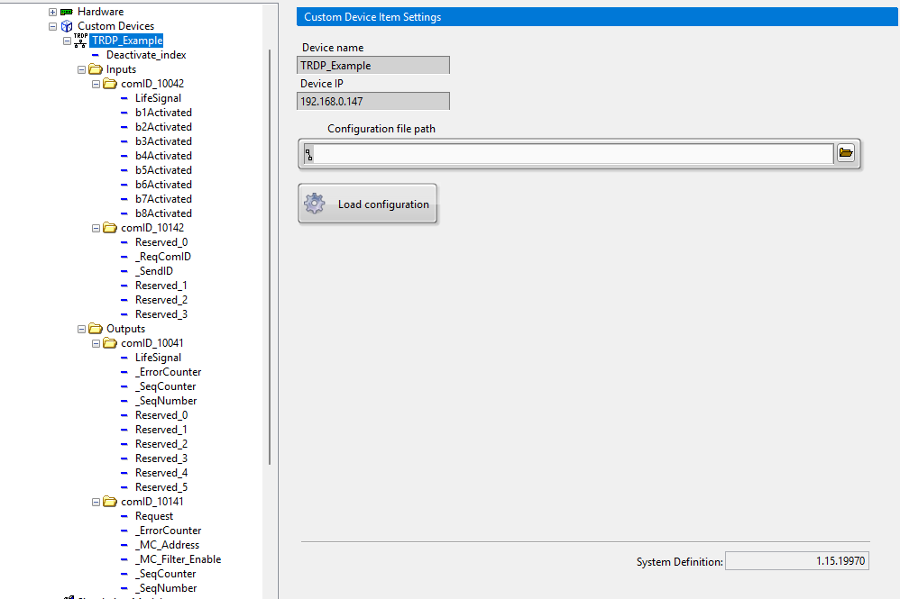 TRDP CD Configuration TRDP CD Configuration