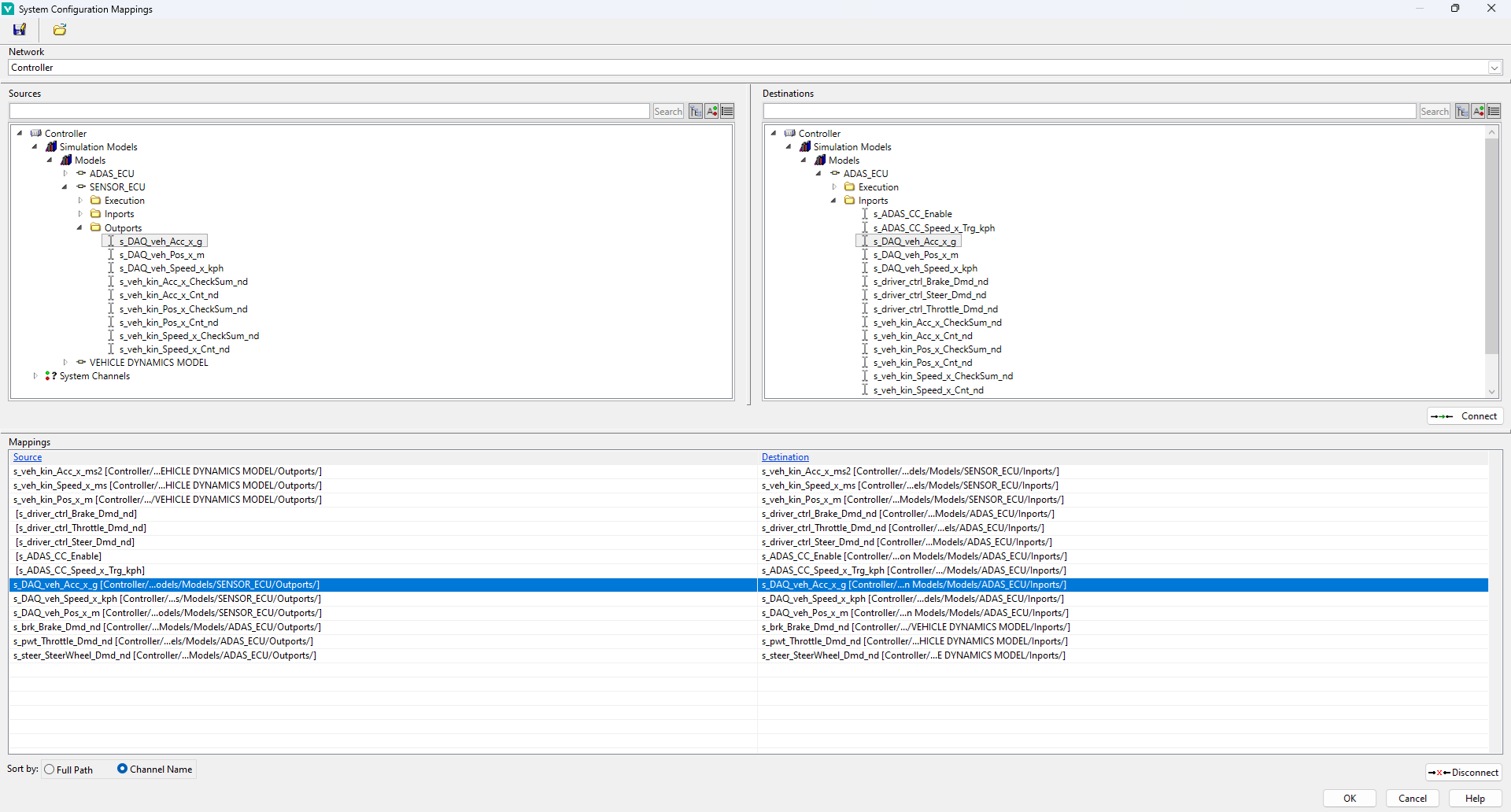 System Configuration Mappings Window System Configuration Mappings window